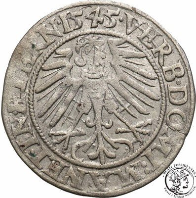 Śląsk Fryderyk II grosz 1545 Legnica st.3+