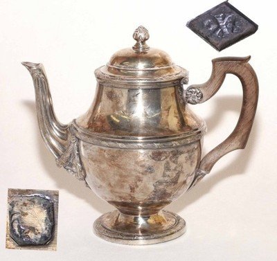 Francja piękny czajnik do kawy SREBRO XIX wiek