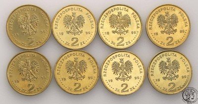 2 złote 1999 Władysław IV Waza zestaw 8 sztuk st.1