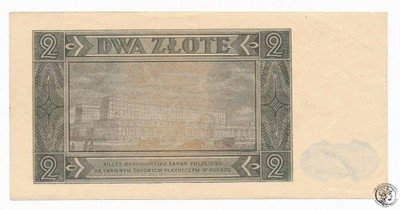 Banknot 2 złote 1948 seria AŁ (UNC-) PIĘKNY