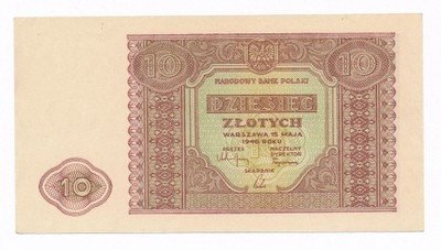 RZADKI Banknot 10 złotych 1946 (UNC-) PIĘKNY