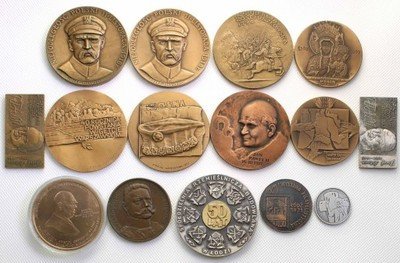 Medale 15 sztuk RÓŻNE Piłsudski, Jan Paweł II st.1
