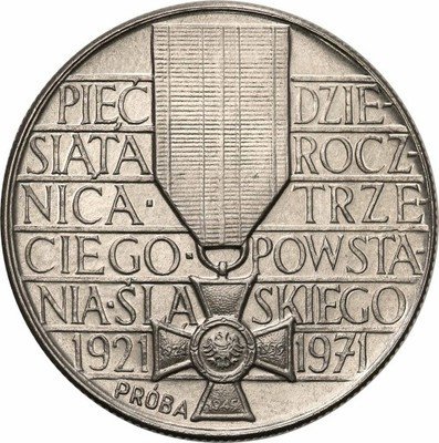 PRÓBA Nikiel 10 złotych 1971 Powstanie Śląsk st.1
