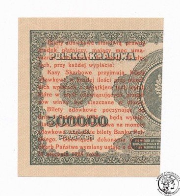 Banknot 1 grosz 1924 prawy seria AY st1 PIĘKNY UNC