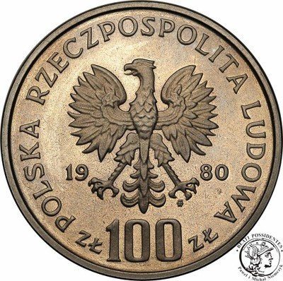 PRÓBA Nikiel 100 złotych 1980 głuszec st.L
