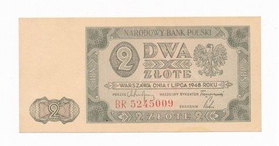 Banknot 2 złote 1948 seria BR st.2
