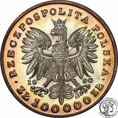100000 złotych 1990 Kościuszko Mały Tryptyk stL/L-