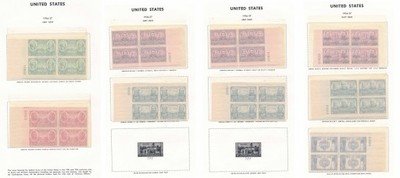 USA znaczki pocztowe 1936-37 zestaw 10 arkuszy