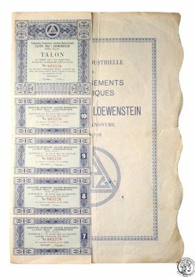 II RP akcja 100 złotych LILPOP Warszawa 1937 st.3+