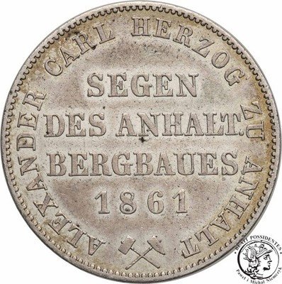 Niemcy Anhalt TALAR 1861 A górniczy st.3+