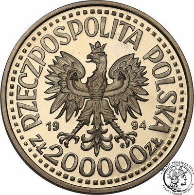 200 000 zł 1994 Zygmunt I Stary półpostać RZADKIE