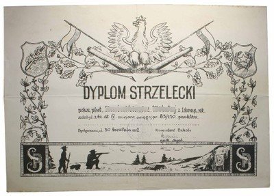 II RP dyplom sport szkoła podch. Bydgoszcz 1932