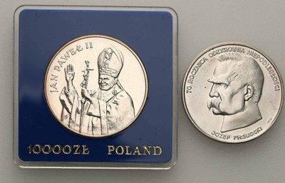10000 zł Jan Paweł II + 50000 zł Piłsudski st.1-