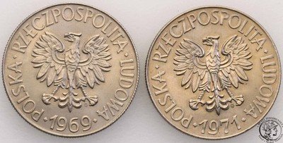 10 złotych 1969 + 1971 Kościuszko lot 2 szt. st.1