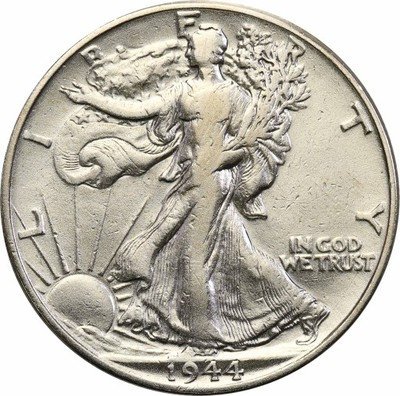 USA 1/2 dolara 1944 Philadelphia st.3+ SREBRO