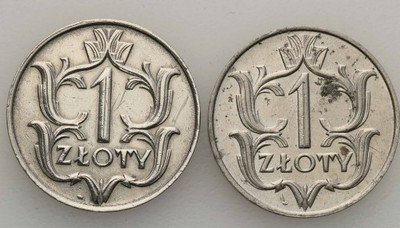1 złoty 1929 lot 2 sztuk st.3+