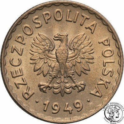 1 złoty 1949 miedzionikiel st.1