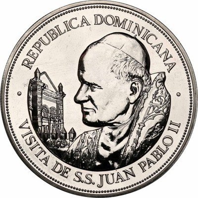 Dominikana 25 Pesos 1979 Jan Paweł II st.1-