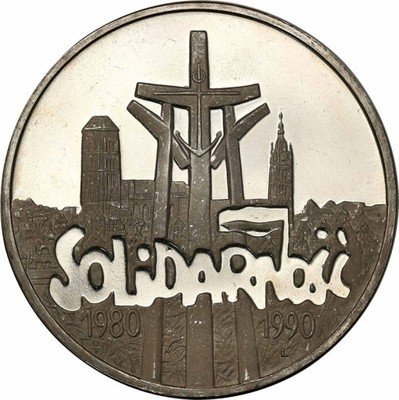 PRÓBA 100000 zł 1990 Solidarność lustrzanka RZADKA