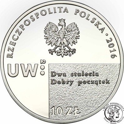 10 złotych 2016 Uniwersytet Warszawski st.L