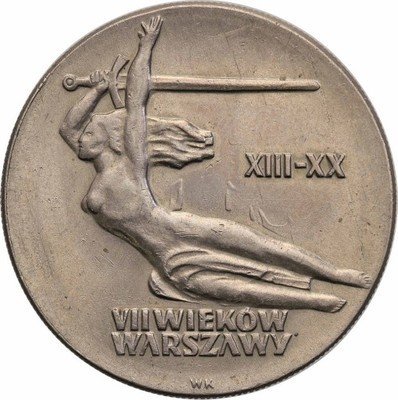 PRL destrukt 10 złotych 1965 Nike płonąca st.1