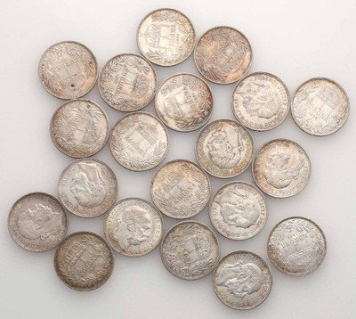 Węgry 1 korona 1894-1896 lot 20 szt st. 1/2