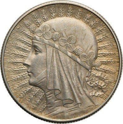 5 złotych 1933 głowa kobiety st. 2+ ŁADNY