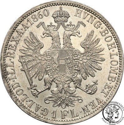 Austria 1 Floren 1860 A Franc. Józef I st.1 PIĘKNY
