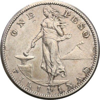 Filipiny 1 Peso 1907 st.3+