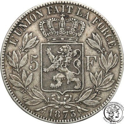 Belgia 5 Franków 1873 st.3