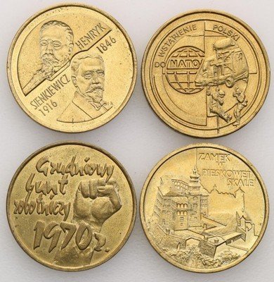 2 złote 1996-2000 zestaw 4 szt. st.1