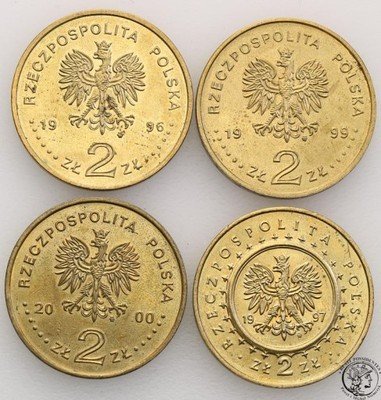 2 złote 1996-2000 zestaw 4 szt. st.1