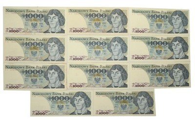 Banknoty 1000 złotych 1982 Kopernik 11 szt st.1-/2