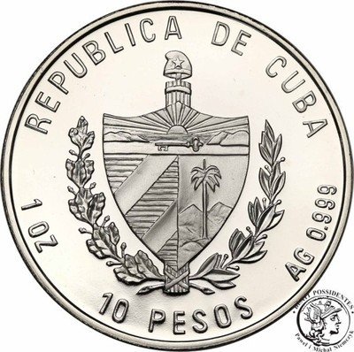 Kuba 10 Pesos 1997 Jan Paweł II i Fidel Castro stL