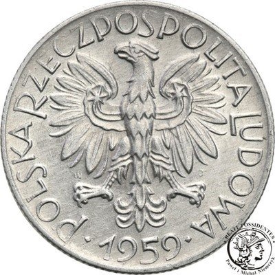 5 złotych 1959 Rybak aluminium st.1