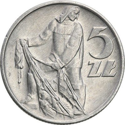 5 złotych 1959 Rybak aluminium st.2