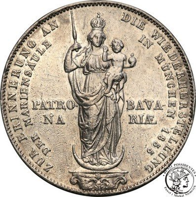 Niemcy Bawaria 2 Guldeny 1855 Marienseule st.3