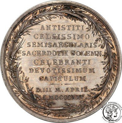 Śląsk Wrocław - bisk. medal 1825 SREBRO st.1-