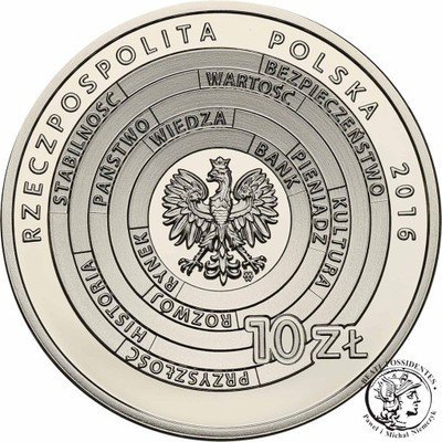 10 złotych 2016 Centrum Pieniądza NBP st.L
