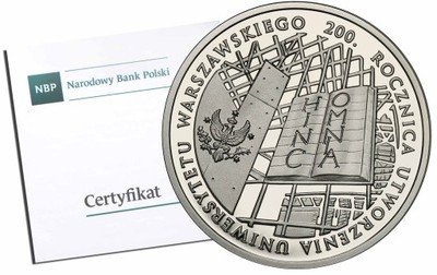 10 złotych 2016 Uniwersytet Warszawski st.L