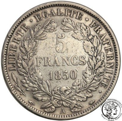 Francja 5 franków 1850 A st.3