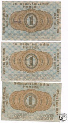 OST Poznań 1 Rubel 1916 lot 3 szt. st.3