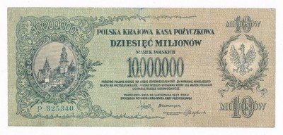 RZADKIE 10 milionów marek polskich 1923