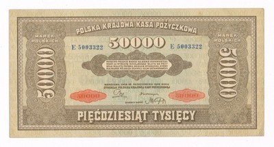 Banknot 50000 marek polskich 1922 st. 2