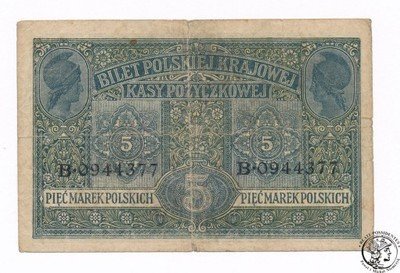 Banknot 5 marek polskich 1916 - Generał st. 4