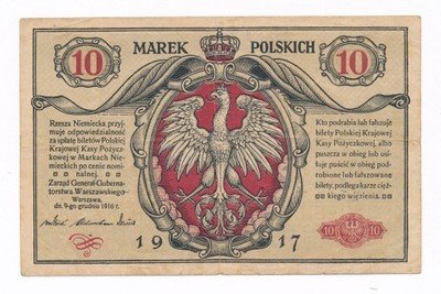 Banknot 10 marek polskich 1916 - Generał st. 3