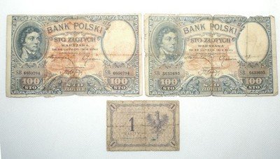 Polska Lot 1 złoty i 500 złotych 1919