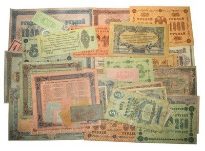 DUŻY zestaw banknotów 1917-1921 ROSJA - 40 szt.