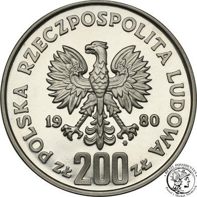 PRÓBA SREBRO 200 złotych 1980 Chrobry st.L