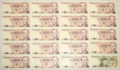 PRL zestaw banknoty różne UNC- (21 sztuk)